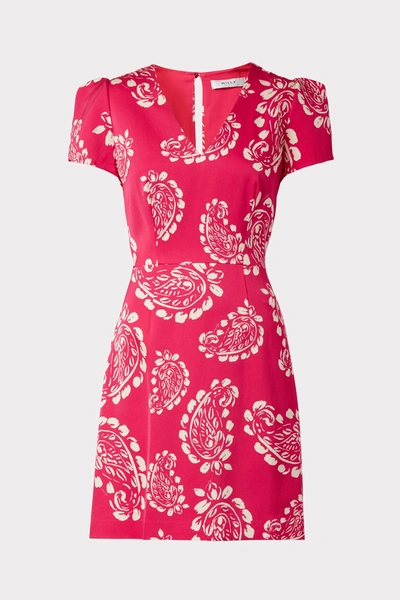Shop Milly Atalie Paisley Dress In Pink Multi