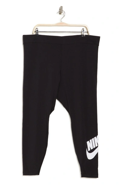 Shop Nike Sportswear Essential Futura Leggings In Black/white