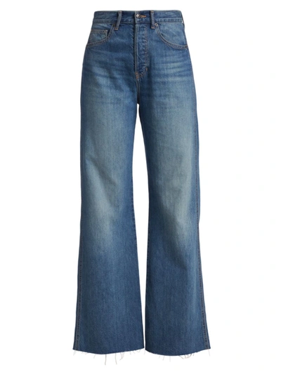 Shop Veronica Beard Women's Taylor High-rise Wide-leg Jeans In Keystone