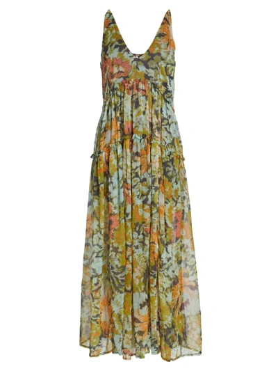 Shop Free People Women's Julianna Tiered Maxi Dress In Misty Combo