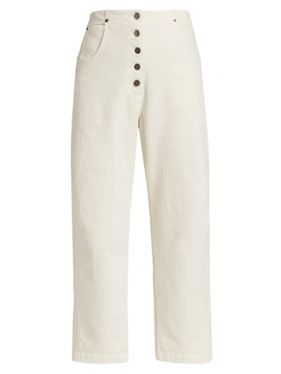 Shop Rachel Comey Elkin Cropped Straight-leg Pants In Dirty White