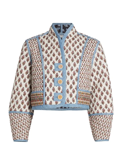 Shop Veronica Beard Women's Kamila Reversible Jacket In Cream Multi