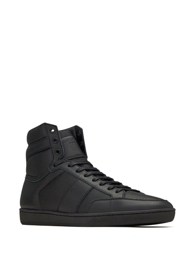 Shop Saint Laurent High-top Leather Sneakers In Schwarz