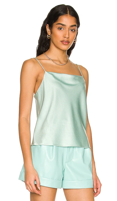 Alice And Olivia Classic Harmon Drapey Slip Tank In Mint