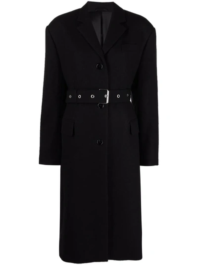 Shop Acne Studios Belted Waist Coat In Black