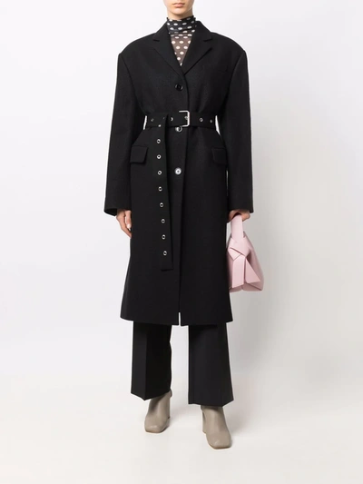 Shop Acne Studios Belted Waist Coat In Black