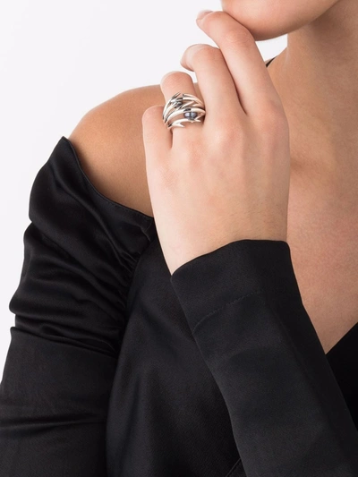 Shaun Leane Hook Black Pearl Ring In Silber