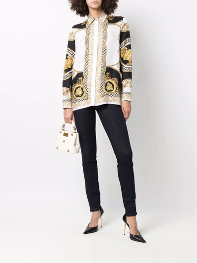 Shop Versace La Coupe Des Dieux Print Shirt In Weiss