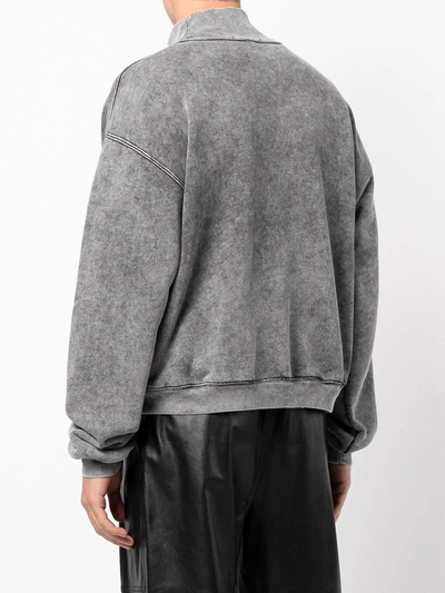 Shop Alexander Wang Teddy Bear Mock-neck Sweatshirt In Grau