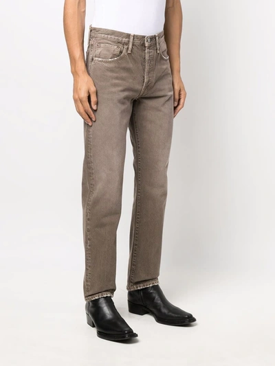 Shop Acne Studios Mid-rise Straight Jeans In Nude