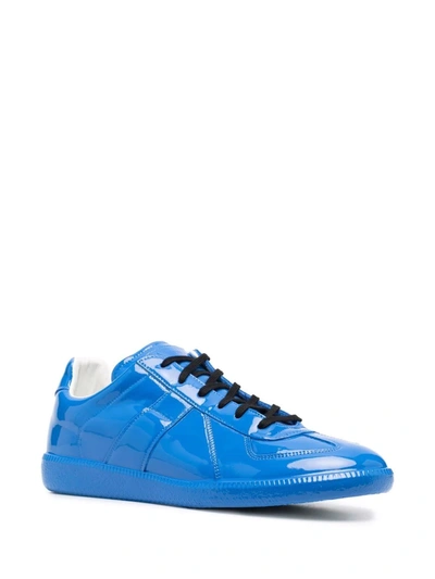 Shop Maison Margiela Replica High-shine Sneakers In Blau