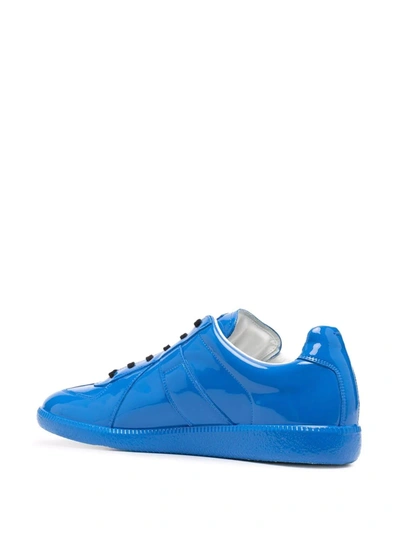 Shop Maison Margiela Replica High-shine Sneakers In Blau