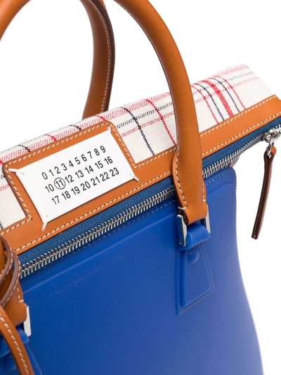 Shop Maison Margiela 5ac Contrast-panel Tote Bag In Blau