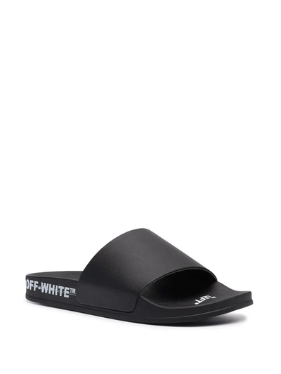 Shop Off-white Industrial Belt Slides In Schwarz