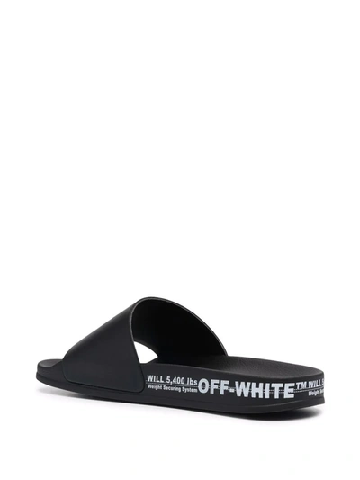 Shop Off-white Industrial Belt Slides In Schwarz