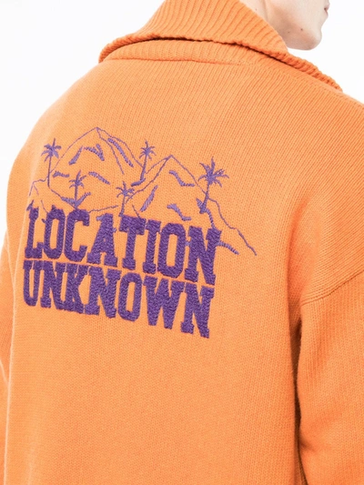 Shop Palm Angels Unknown Location Zipped Cardigan In Orange