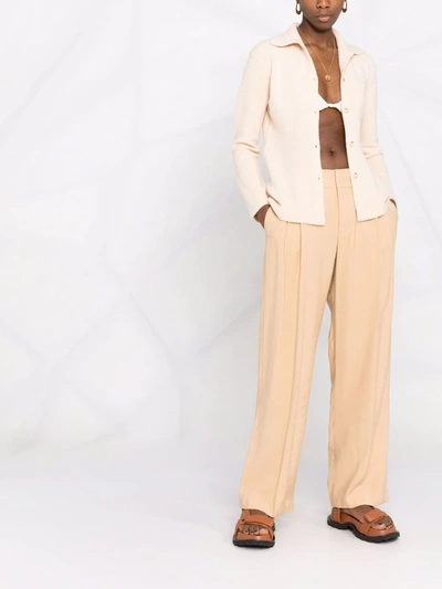 Vince Wool-blend Twill Straight-leg Pants In Nude