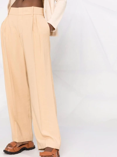 Vince Wool-blend Twill Straight-leg Pants In Nude