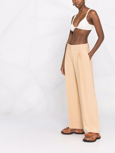 Vince Wool-blend Twill Straight-leg Pants In Nude