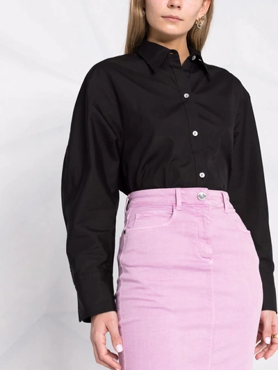 Vince Sculpted Long Sleeve Shirt In Schwarz