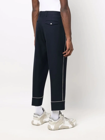 Shop Etro Cropped Tailored Trousers In Blau