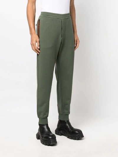 Alexander Mcqueen Slim-fit Cotton Track Pants In Grün