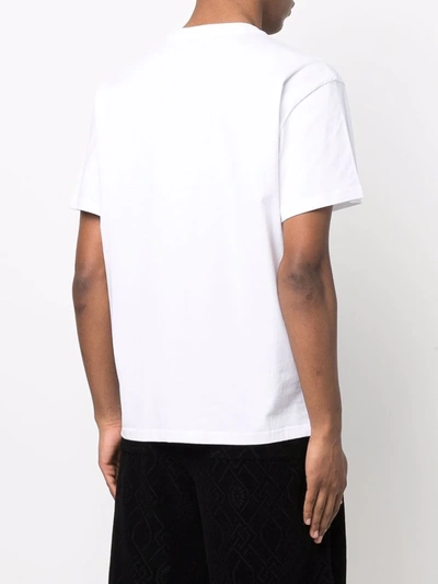 Shop Jw Anderson Embroidered-logo Cotton T-shirt In Weiss