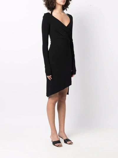 Shop Off-white Halterneck-strap Asymmetric Dress In Schwarz
