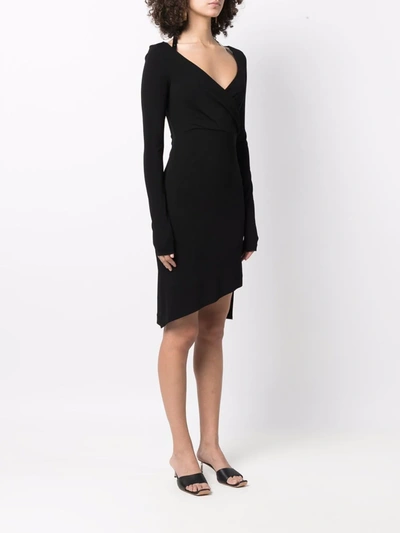 Off-white Halterneck-strap Asymmetric Dress In Schwarz