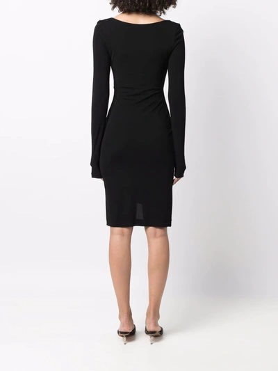 Shop Off-white Halterneck-strap Asymmetric Dress In Schwarz