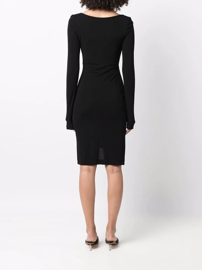 Off-white Halterneck-strap Asymmetric Dress In Schwarz