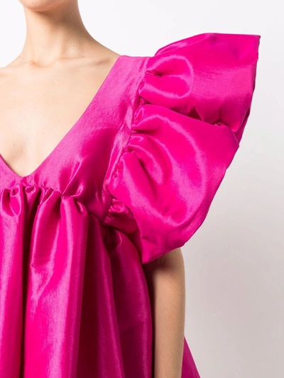 Shop Kika Vargas Adri Ruffled Mini Dress In Rosa