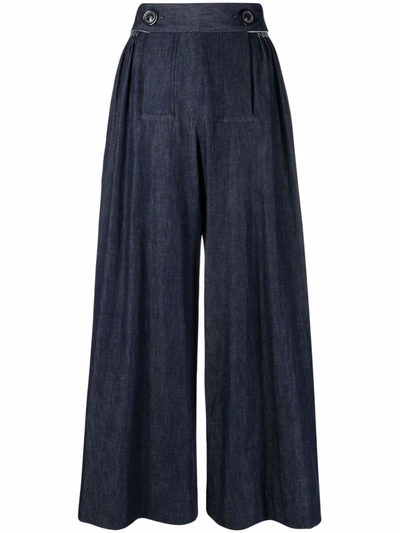 Maison Margiela Wide Leg Denim Trousers In Blau