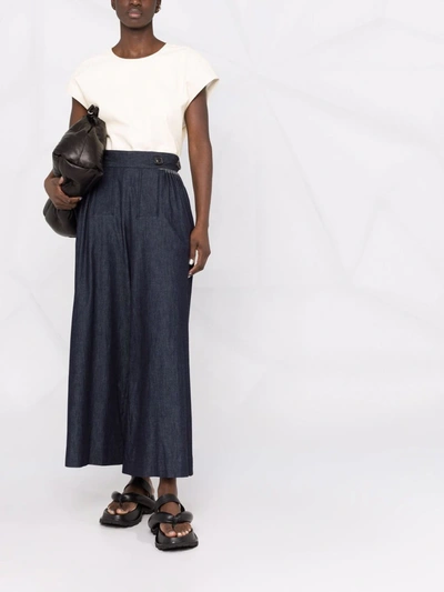 Maison Margiela Wide Leg Denim Trousers In Blau