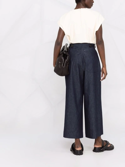 Shop Maison Margiela Wide Leg Denim Trousers In Blau