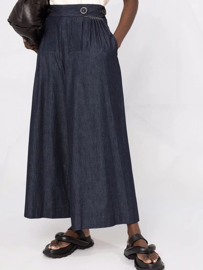 Maison Margiela Wide Leg Denim Trousers In Blau