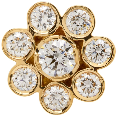 Sophie Bille Brahe Bellis Single 18kt Yellow Gold Earring With Diamonds In Gold