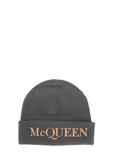 Shop Alexander Mcqueen Hat With Logo In Brown