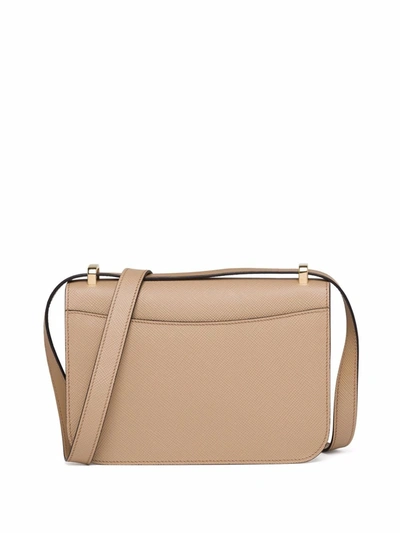 Prada Saffiano Leather Shoulder Bag In Nude