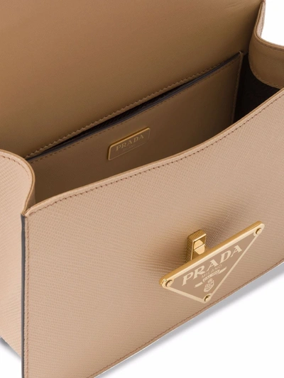 Prada Saffiano Leather Shoulder Bag In Nude