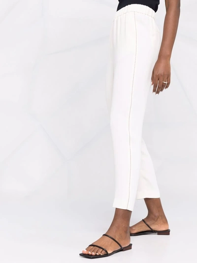 Shop Peserico Slim Cropped Trousers In Weiss