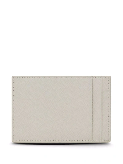 Shop Saint Laurent Monogram Plaque Cardholder In White
