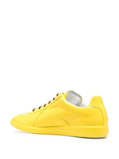 Shop Maison Margiela Replica High-shine Sneakers In Yellow