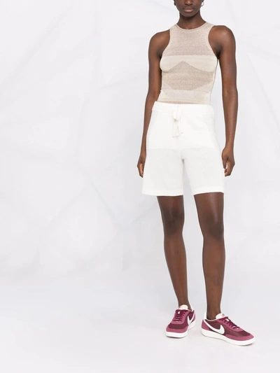 P.a.r.o.s.h Knitted Drawstring Waist Shorts In White