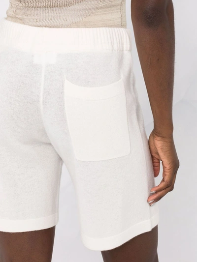 P.a.r.o.s.h Knitted Drawstring Waist Shorts In White