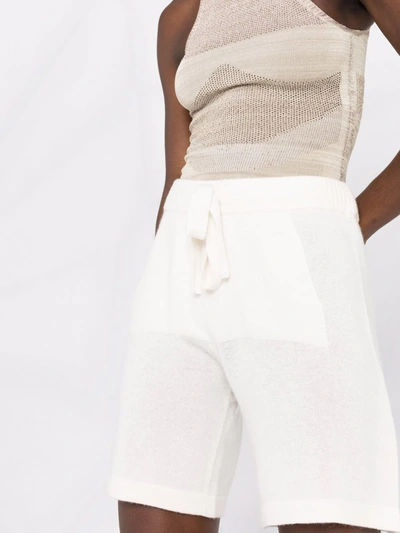 P.a.r.o.s.h Knitted Drawstring Waist Shorts In White
