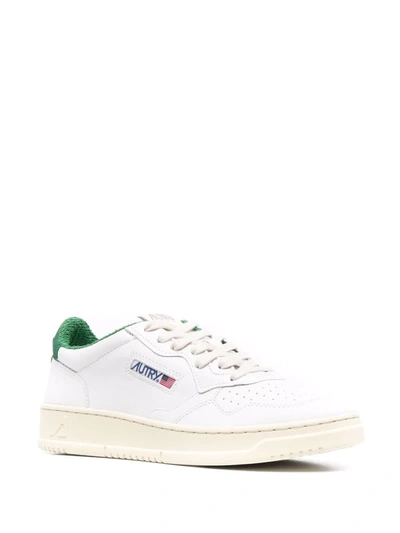Autry Dallas Trainers In White Leather In Green | ModeSens