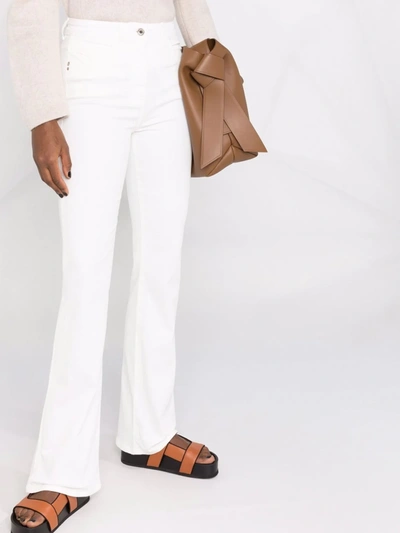 Patrizia Pepe Logo Patch Flared Jeans In White