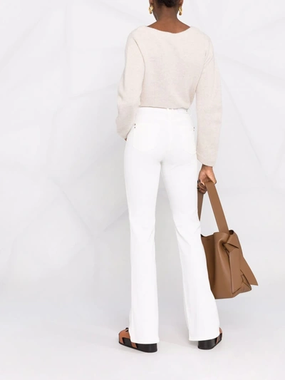 Patrizia Pepe Logo Patch Flared Jeans In White
