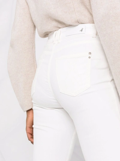 Patrizia Pepe Logo Patch Flared Jeans In White